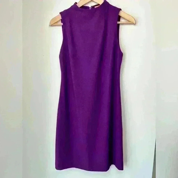 Alice + Olivia Womens Purple Mock Neck Romantic Midi Party Evening Dress 0 - Picture 8 of 11